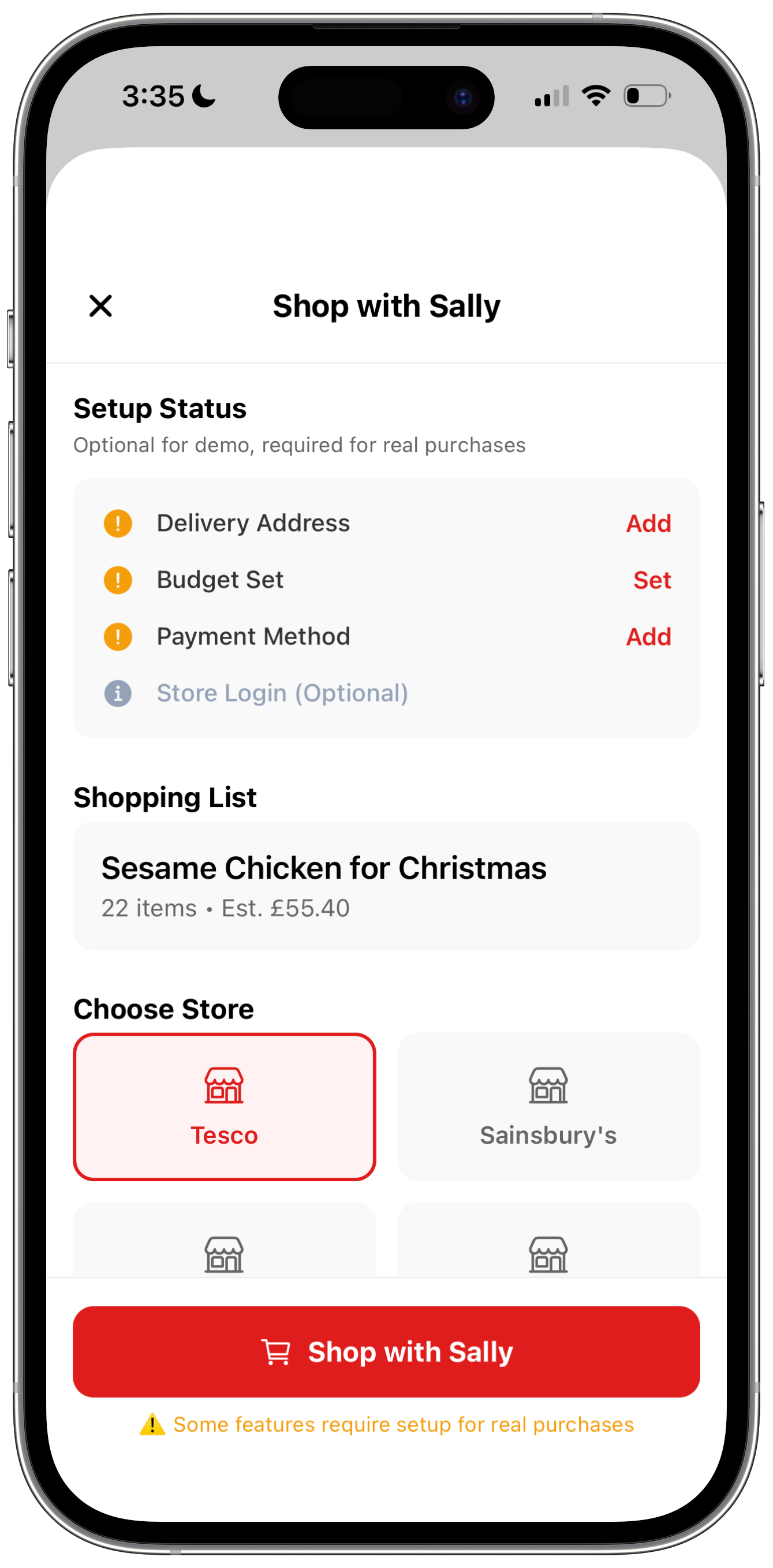 Shop with Sally at Tesco